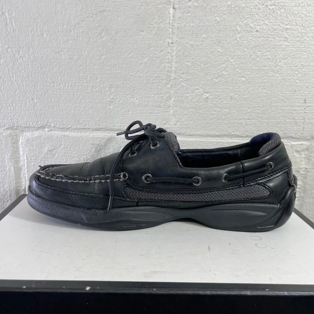 Sperry Top Sider 0773507 Black Leather Boat Shoes‎ 2 Eye Men's Size 11 M